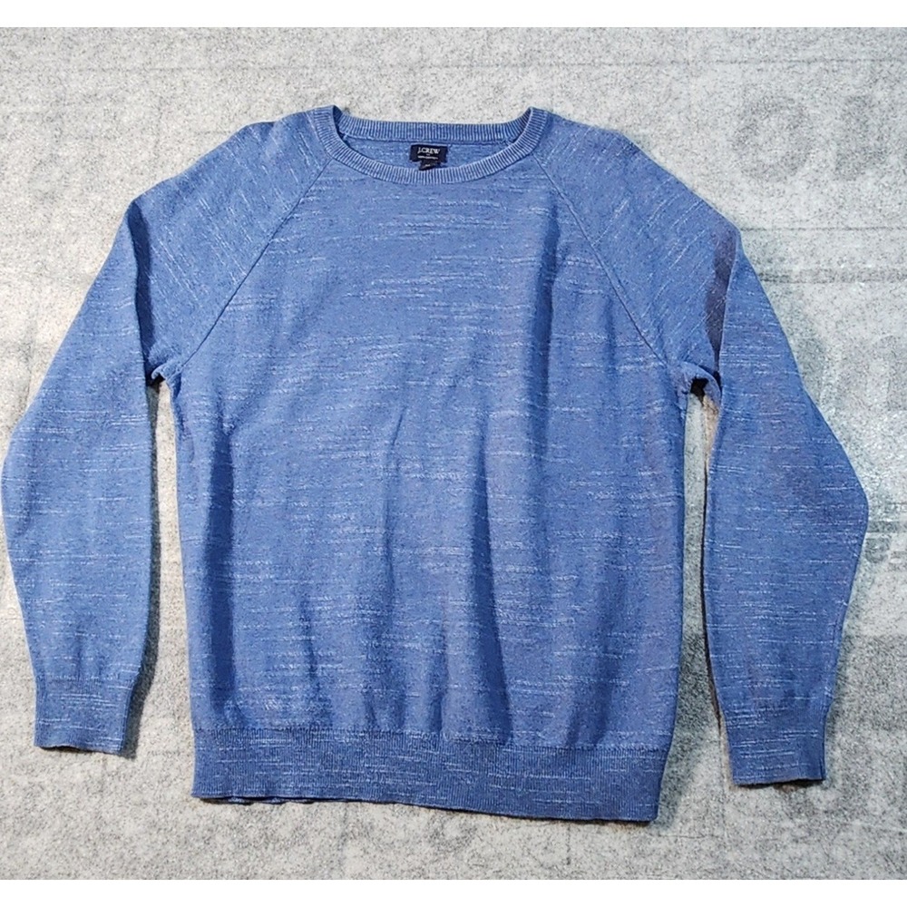 J.Crew‎ Sweater Shirt Men's Medium Light Blue Long Sleeve Textured 100% Cotton